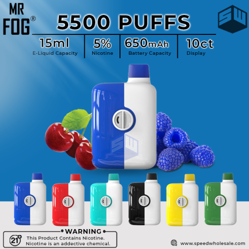 Mr Fog Switch 5500 Puffs T.F.N Rechargeable Disposable Vape 10ct/Display
